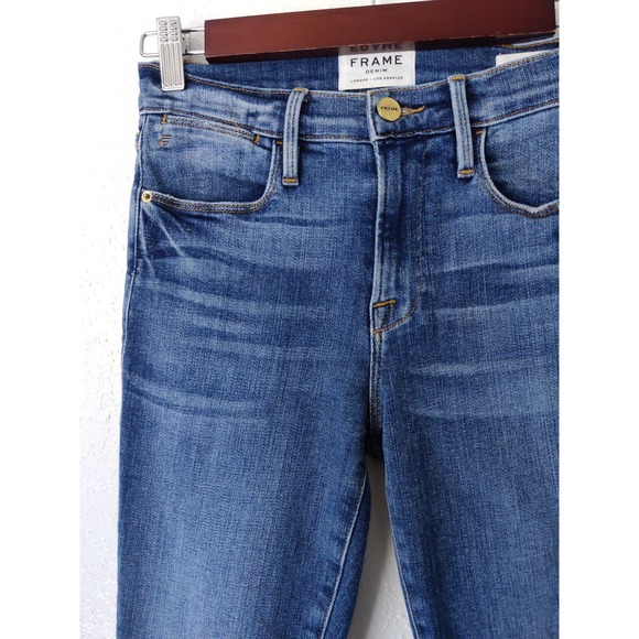 3/$20 Frame Denim Hazel Wool Blue Le High Skinny Studded Ankle Jeans 25 - Picture 3 of 8